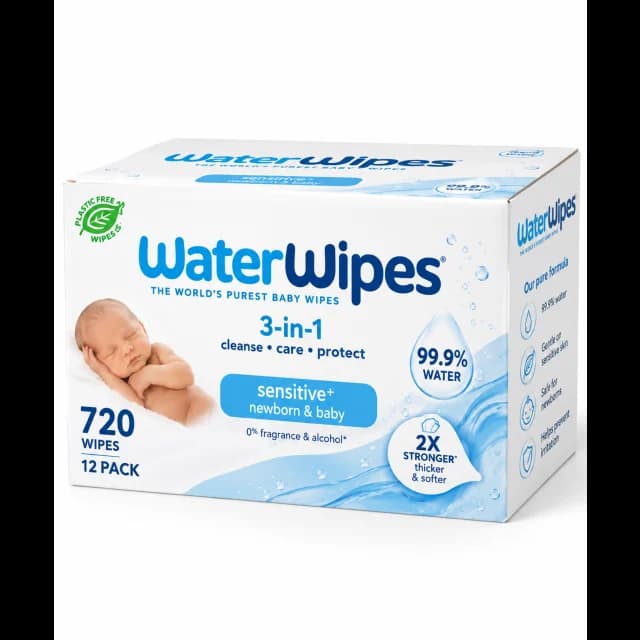 WaterWipes Lingettes Bébé 3-en-1, 12 packs de 60